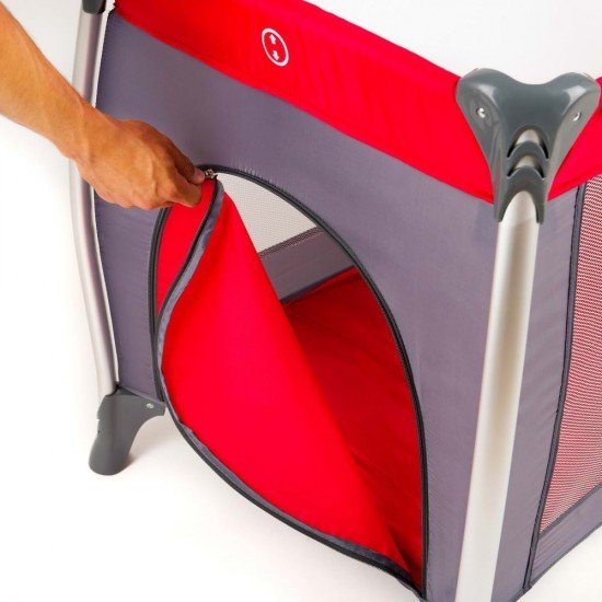 Patut pliant aluminiu 2 niveluri Juju Sweet Naps Rosu-Gri