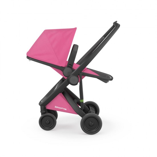 Carucior Greentom Reversible 100% Ecologic Black Pink