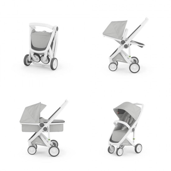Carucior Greentom Reversible 100% Ecologic White Grey
