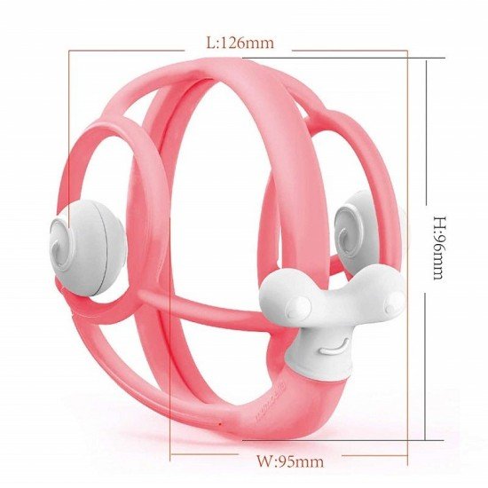 Inel gingival din silicon Mombella melcul zornaitor roz