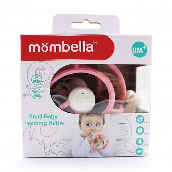 Inel gingival din silicon Mombella melcul zornaitor roz