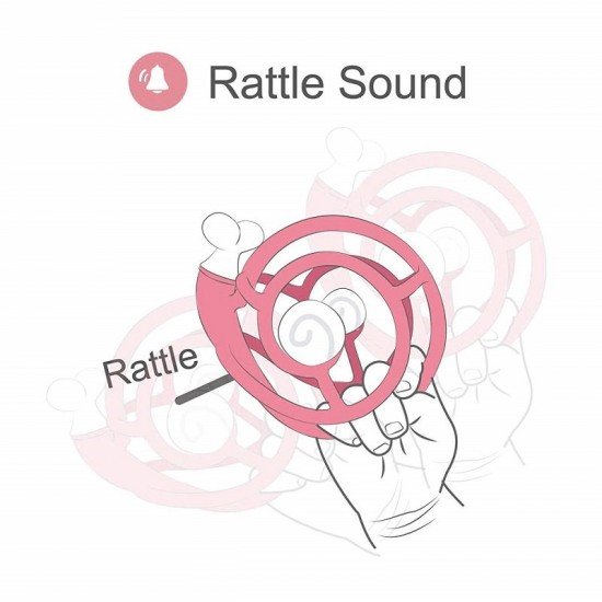 Inel gingival din silicon Mombella melcul zornaitor roz