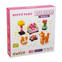 Set de constructii din lemn Cubika World Kitty Flat