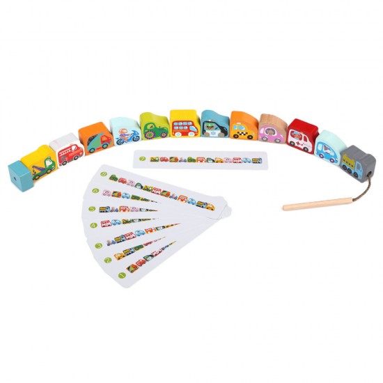 Joc de indemanare din lemn Cubika - Masinute zburatoare