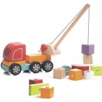 Jucarie din lemn Cubika - Macara magnetica