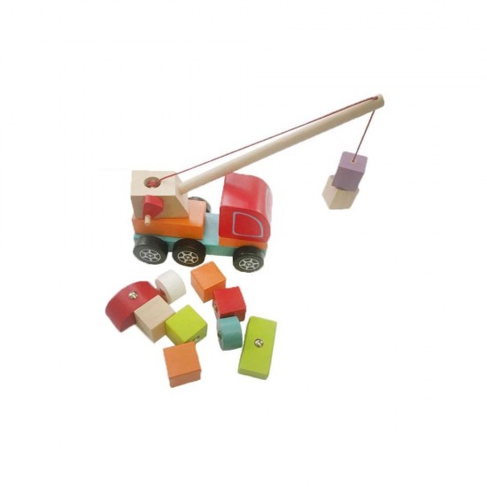 Jucarie din lemn Cubika - Macara magnetica