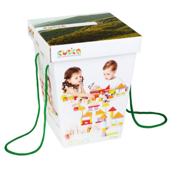 Set constructii din lemn Cubika