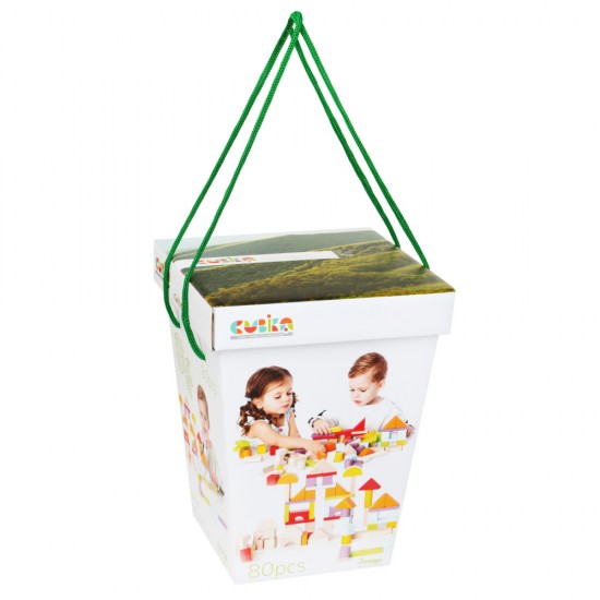 Set constructii din lemn Cubika