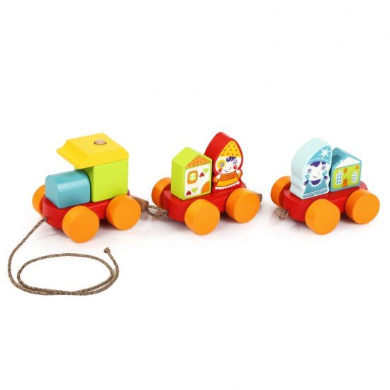 Jucarie din lemn Cubika Trenuletul Fabulos
