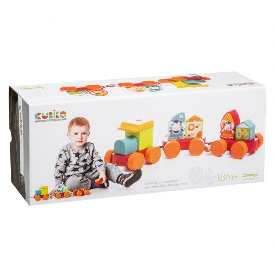 Jucarie din lemn Cubika Trenuletul Fabulos