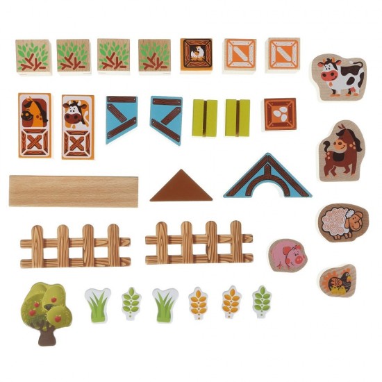 Set constructii din lemn Cubika - Ferma Noastra