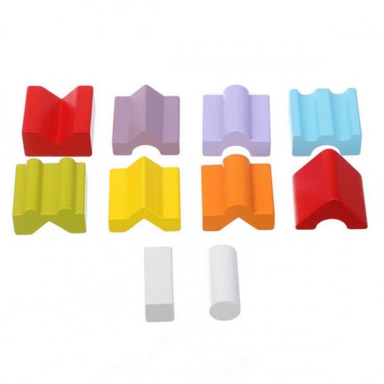 Set constructii din lemn 10 piese Cubika - Turn