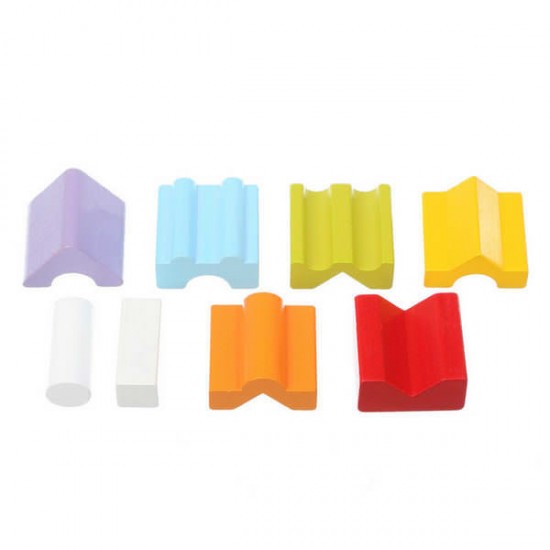 Set constructii din lemn 8 piese Cubika - Turn