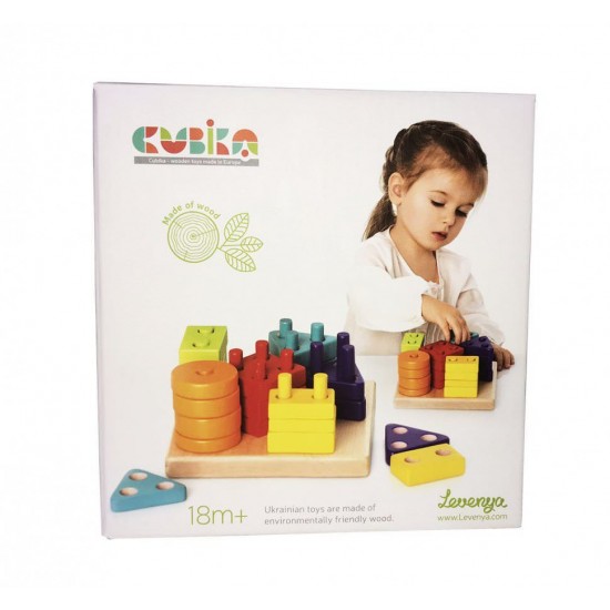 Jucarie din Lemn Cubika Sortator Forme Geometrice 3