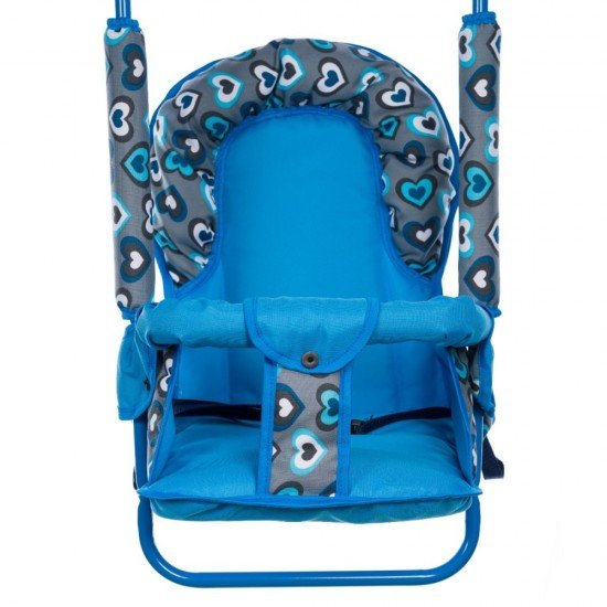 Leagan pentru copii Top Kids cu spatar reglabil Blue Hearts