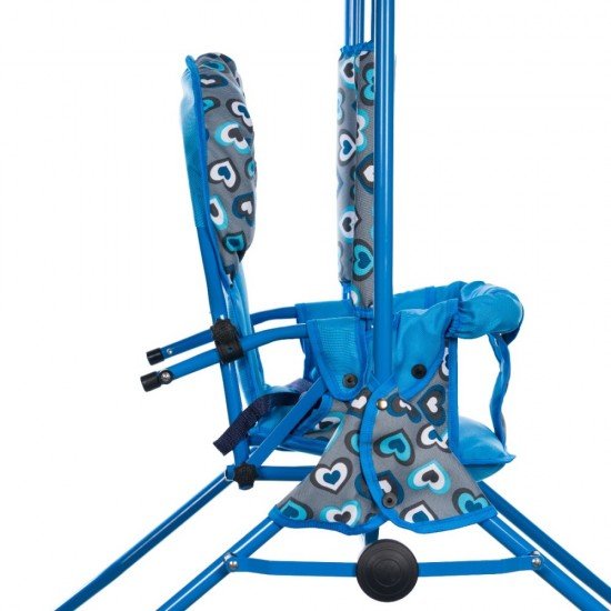 Leagan pentru copii Top Kids cu spatar reglabil Blue Hearts