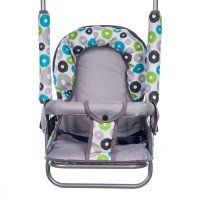 Leagan pentru copii Top Kids cu spatar reglabil Grey Flowers