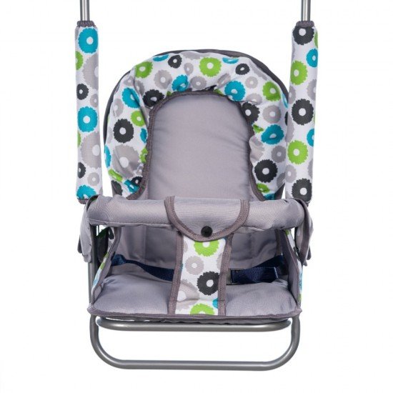 Leagan pentru copii Top Kids cu spatar reglabil Grey Flowers