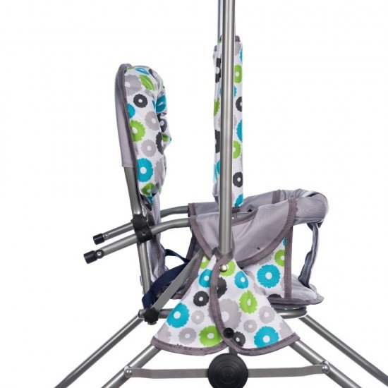 Leagan pentru copii Top Kids cu spatar reglabil Grey Flowers