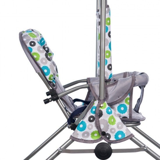 Leagan pentru copii Top Kids cu spatar reglabil Grey Flowers