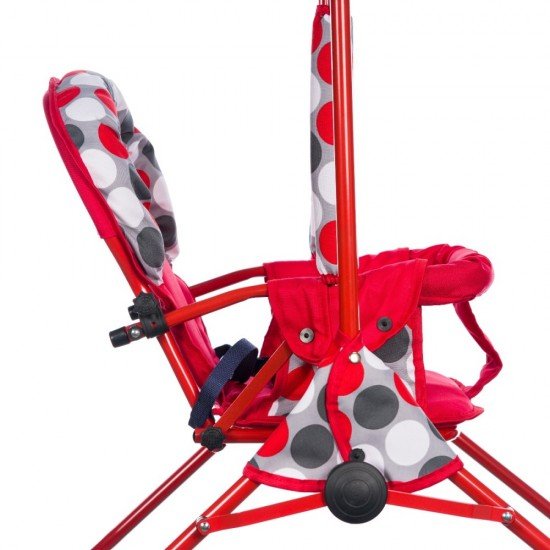 Leagan pentru copii Top Kids cu spatar reglabil Red Dots