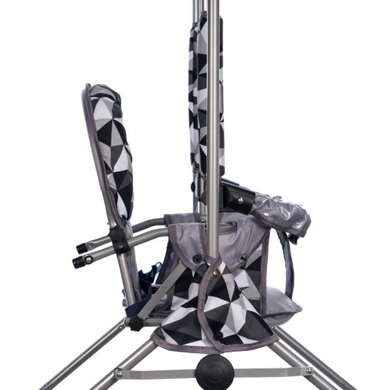 Leagan pentru copii Top Kids cu spatar reglabil si bara detasabila Grey Romb