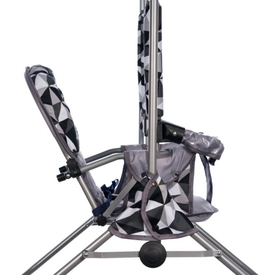 Leagan pentru copii Top Kids cu spatar reglabil si bara detasabila Grey Romb