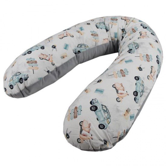 Perna de alaptat cu husa bumbac si umplutura fibre de silicon Eko 180 cm Car