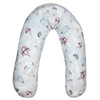 Perna de alaptat cu husa bumbac si umplutura fibre de silicon Eko 180 cm Balloons