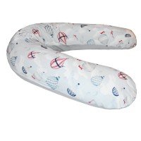 Perna de alaptat cu husa bumbac si umplutura fibre de silicon Eko 180 cm Balloons
