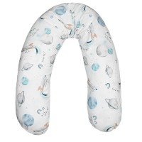 Perna de alaptat cu husa bumbac si umplutura fibre de silicon Eko 180 cm Cosmos