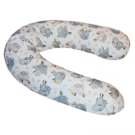 Perna de alaptat cu husa bumbac si umplutura fibre de silicon Eko 180 cm Puisor