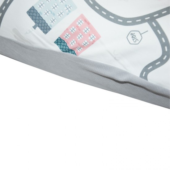 Perna de alaptat cu husa bumbac si umplutura fibre de silicon Eko 180 cm Police