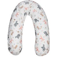 Perna de alaptat cu husa bumbac si umplutura fibre de silicon Eko 180 cm Forest