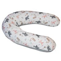 Perna de alaptat cu husa bumbac si umplutura fibre de silicon Eko 180 cm Forest