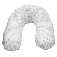 Perna de alaptat cu husa bumbac si umplutura fibre de silicon Eko 180 cm - White Dot