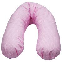 Perna de alaptat cu husa bumbac si umplutura fibre de silicon Eko 180 cm - Pink 