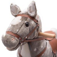 Balansoar cu melodii PlayTo Calut Gri cu Buline Albe