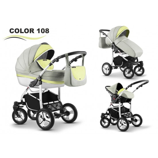 Carucior Mikado City Star 3 in 1 (culoare 108) Gri/Verde