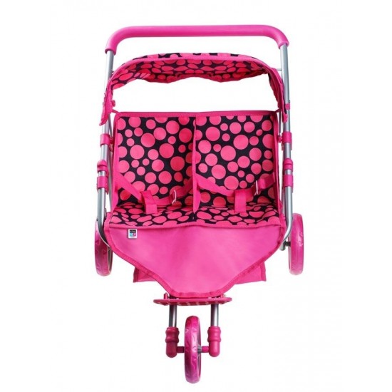 Carucior pentru doua papusi PlayTo Klaudia Roz