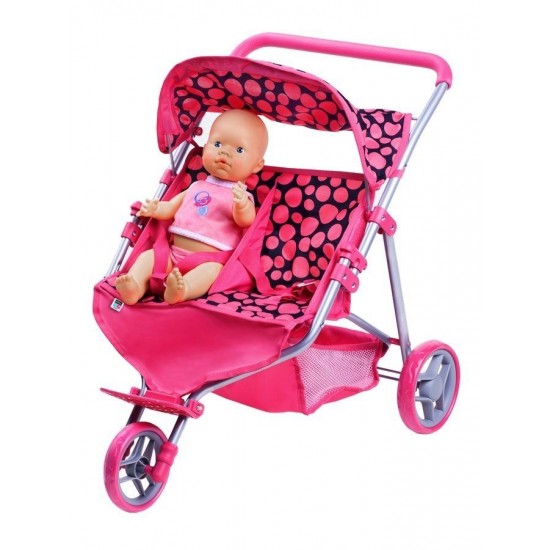 Carucior pentru doua papusi PlayTo Klaudia Roz