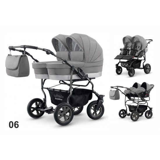 Carucior pentru gemeni Mikado Goldstar GS-06 3 in 1