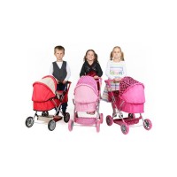 Carucior pentru papusi PlayTo Viola Roz/Negru