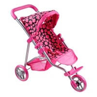 Carucior sport pentru papusi PlayTo Olivie Roz/Negru