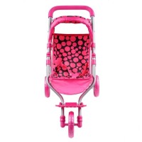 Carucior sport pentru papusi PlayTo Olivie Roz/Negru