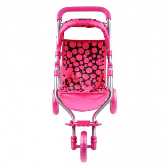 Carucior sport pentru papusi PlayTo Olivie Roz/Negru