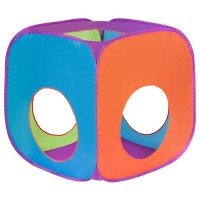Cort de joaca cu tunel 3 in 1 PlayTo Albastru/Portocaliu