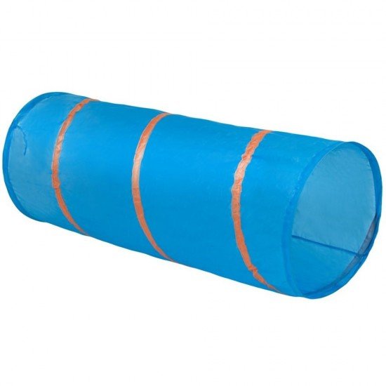 Cort de joaca cu tunel 3 in 1 PlayTo Albastru/Portocaliu