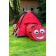 Cort  de joaca cu tunel pentru copii Playto Ladybug Rosu
