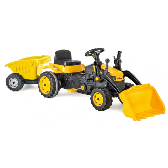 Excavator cu pedale, cupa si remorca Pilsan Active Galben